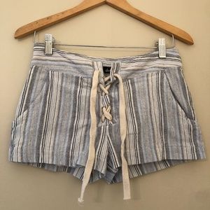 Blue and cream stripped shorts